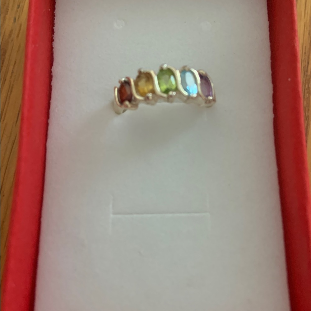 Sterling Silver Semi Precious Gemstone Ring